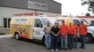 Triumph electrical van and crew